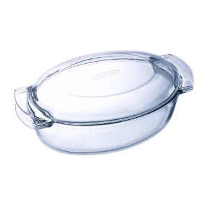 Vas oval cu capac, sticla termorezistenta, 4,4L + 1,4L - PYREX