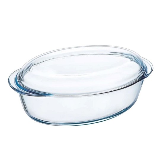 Vas oval cu capac,  sticla termorezistenta, 3,1L + 1L - PYREX