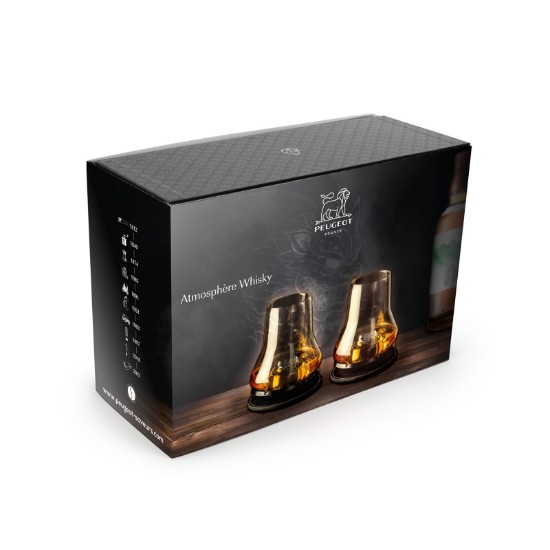 Set 2 pahare whisky, cu baza de racire negru mat, "Atmosphere" - Peugeot