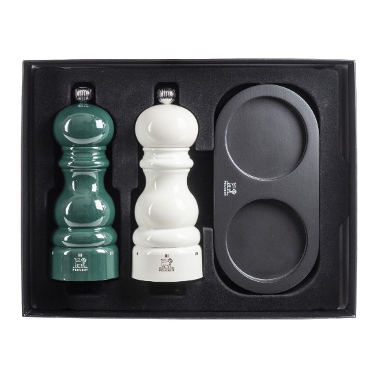 Set 2 rasnite sare si piper, 15 cm, "Paris u'Select, cu suport - Peugeot