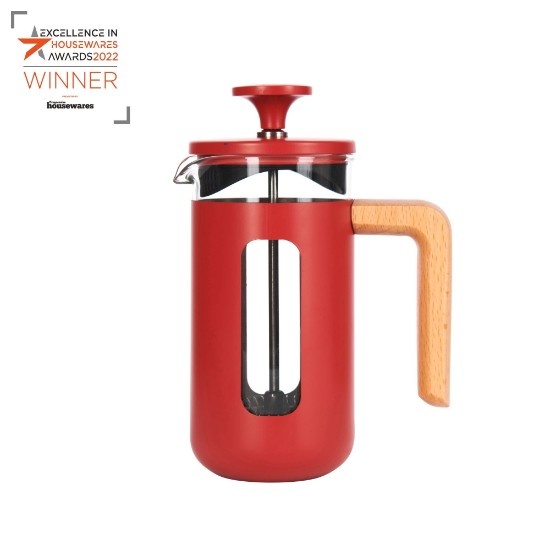 Cafetiera, sticla borosilicata, 350ml, "Pisa", Rosu - La Cafetiere