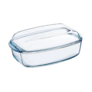 Vas dreptunghiular cu capac, din sticla termorezistenta, 2,9L + 1,6L, "Slow Cook" - Pyrex