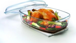 Vas dreptunghiular cu capac, din sticla termorezistenta, 2,9L + 1,6L - PYREX