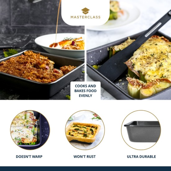 Tava de copt, patrata, otel, 23 x 23 cm, "MasterClass" - Kitchen Craft