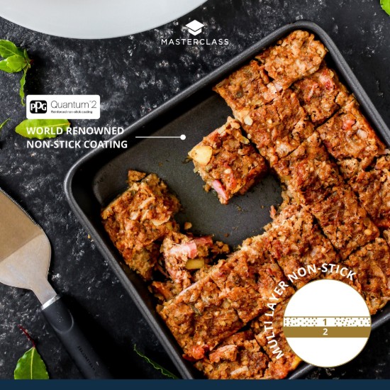 Tava de copt, patrata, otel, 23 x 23 cm, "MasterClass" - Kitchen Craft