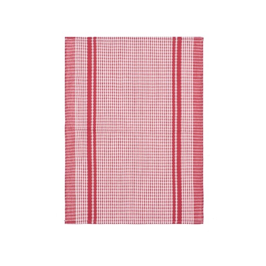 Set 4 prosoape de bucatarie, 50x70 cm "Waffle", Red - Tiseco