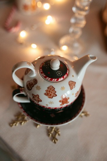 Set servire ceai, portelan, 350ml, "GINGERBREAD" - Easy Life