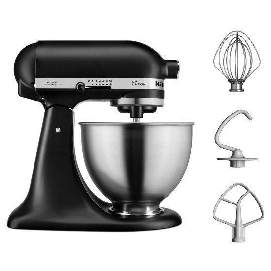 Mixer cu bol 4.3L, Classic, Matte Black - KitchenAid