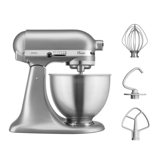 Mixer cu bol 4.3L, Classic, Silver - KitchenAid