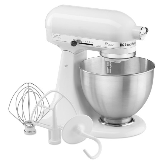 Mixer cu bol 4.3L, Classic, White - KitchenAid