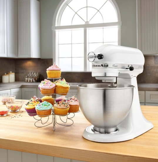 Mixer cu bol 4.3L, Classic, White - KitchenAid