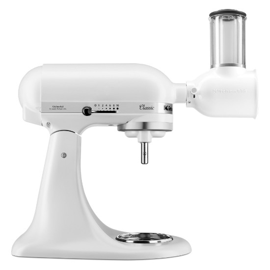 Mixer cu bol 4,3L, Classic, cu accesoriu feliere, Matte White - KitchenAid