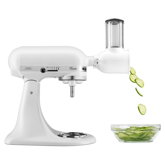 Mixer cu bol 4,3L, Classic, cu accesoriu feliere, Matte White - KitchenAid