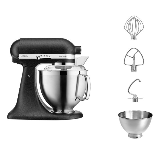 Mixer cu bol 4.8L, Artisan, Model 185, Cast Iron Black - KitchenAid