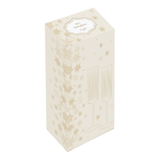 Set 2 cupe sampanie, sticla, 200 ml, "Gold" - Easy Life