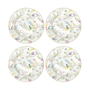 Set 4 farfurii desert, portelan, 19cm, "Birds Melody" - Nuova R2S