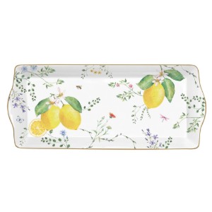 Tava servire, portelan, 35x15cm, "Fleurs et Citrons" - Easy Life