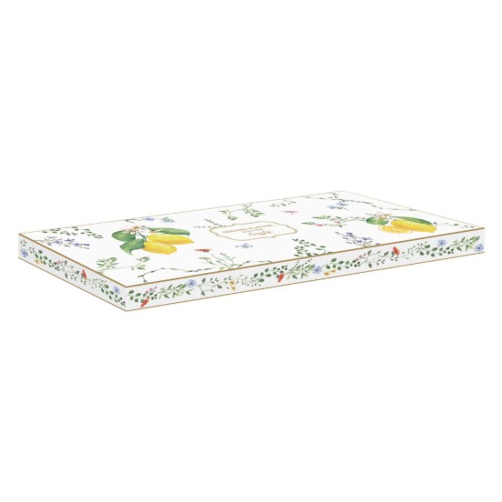Tava servire, portelan, 35x15cm, "Fleurs et Citrons" - Easy Life