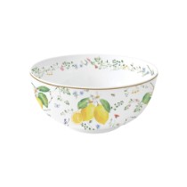 Bol portelan, 23cm, "Fleurs et Citrons" - Nuova R2S