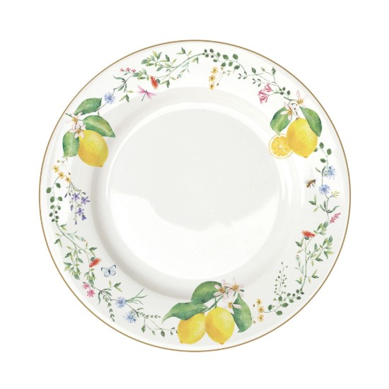 Farfurie intinsa, portelan, 26,5cm, "Fleurs et Citrons" - Easy Life