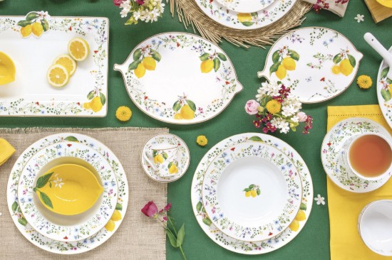 Farfurie intinsa, portelan, 26,5cm, "Fleurs et Citrons" - Easy Life