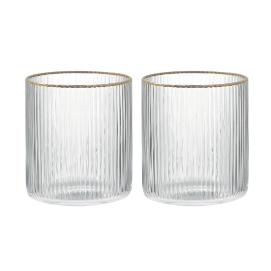 Set 2 pahare whisky, sticla, 320 ml, "Gold" - Easy Life