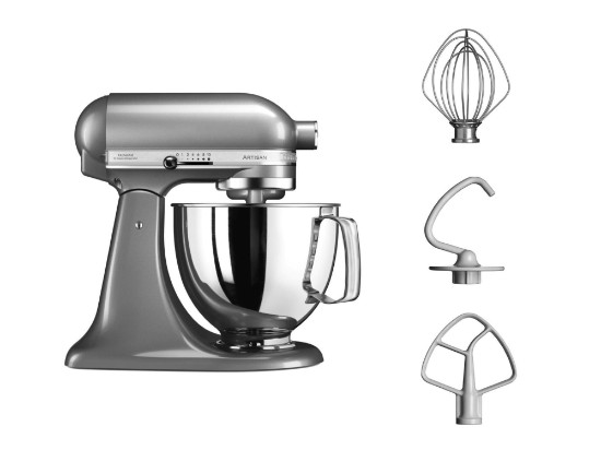 Mixer cu bol 4.8L, Artisan, Model 125, Contour Silver - KitchenAid