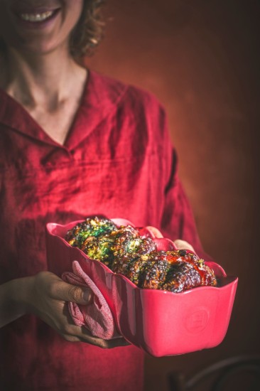 Tava cozonac, ceramica, 28,5x13cm/1,8L, "Madeleine", Rose Candy - Emile Henry