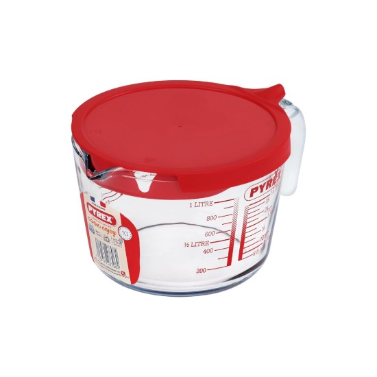 Cana gradata, cu capac, sticla termorezistenta, 1000ml - Pyrex