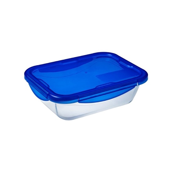 Caserola dreptunghiulara, cu capac etans, sticla termorezistenta, 20x15cm/0,8L, "Cook&Go" - Pyrex