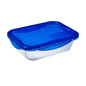 Caserola dreptunghiulara, cu capac etans, sticla termorezistenta, 25x19cm/1,9L, "Cook&Go" - Pyrex