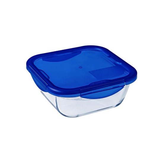 Caserola patrata, cu capac etans, sticla termorezistenta, 16x16cm/0,8L - PYREX