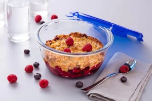 Caserola rotunda, cu capac etans, sticla termorezistenta, 15cm/0,7L - PYREX