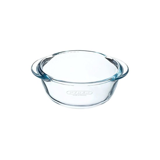 Caserola rotunda, cu capac, sticla termorezistenta, 18cm/1L, Rosu - PYREX