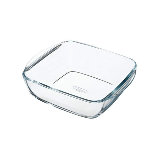 Caserola patrata, cu capac, sticla termorezistenta, 25x22cm/2,2L, Rosu - PYREX