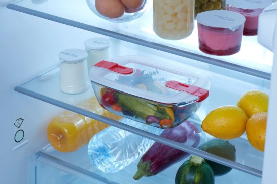 Caserola dreptunghiulara, cu capac, sticla termorezistenta, 28x20cm/2,5L, Rosu - PYREX