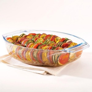 Vas oval, sticla termorezistenta, 38x27cm/4L, "Let's Share" - Pyrex
