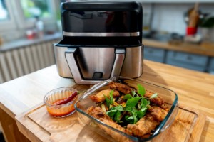 Vas dreptunghiular pentru airfryer 6,5L, sticla termorezistenta, 23x15cm/1,2L - Pyrex