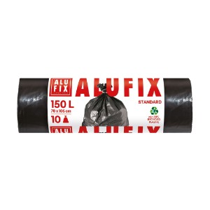 Saci menajeri 150L, LDPE, 10 bucati, Negru - ALUFIX