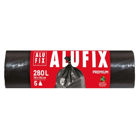 Saci menajeri 280L, LDPE, 5 bucati, Negru - ALUFIX