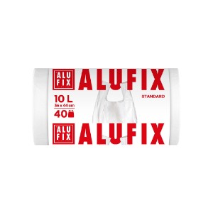 Saci menajeri cu manere, 10L, HDPE, 40 bucati, Alb - ALUFIX