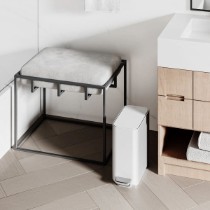 Cos de gunoi cu pedala, 5 L, inox, Alb  - simplehuman