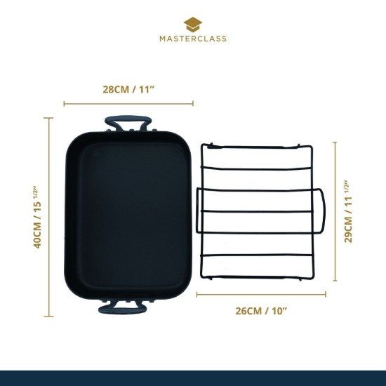 Tava pentru friptura, cu manere, 40 x 28 cm - MasterClass