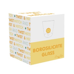 Pahar, sticla borosilicata, 400ml, "Twist&Match", Yellow - Nuova R2S