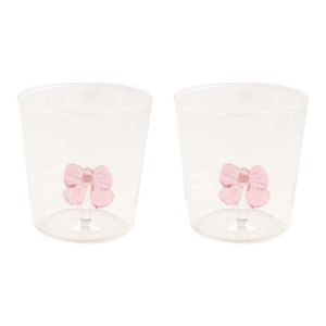 Set 2 pahare, sticla borosilicata, 350ml, "Twist&Match", Pink - Nuova R2S