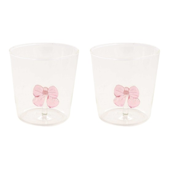 Set 2 pahare, sticla borosilicata, 350ml, "Twist&Match", Pink - Nuova R2S