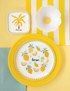 Set 2 farfurii desert, portelan, 20cm, "Twist&Match", Yellow - Nuova R2S