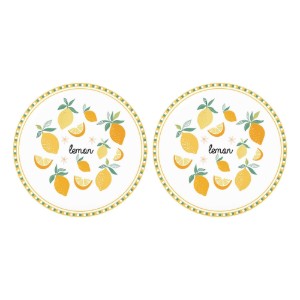 Set 2 farfurii desert, portelan, 20cm, "Twist&Match", Yellow - Nuova R2S