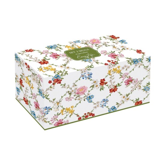 Set 2 cani portelan, 350ml, "Garden Dreams" - Nuova R2S