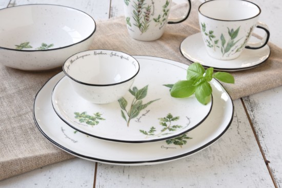 Set 3 boluri, portelan, 10cm, "Herbarium" - Nuova R2S